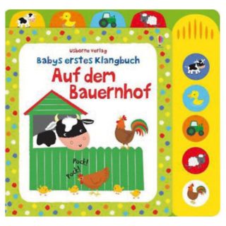 "Babys erster Klangbuch : auf dem Bauernhof" deutsch-"El primer libro de sonidos del bebé: en la granja" Libro infantil en alemán.
