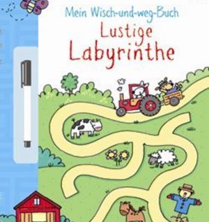"mein grosses wisch-und-weg-buch: lustige labyrinthe"-deutsch-"mi gran libro para escribir y borrar: entretenidos laberintos"-alemán. Libro de actividades.