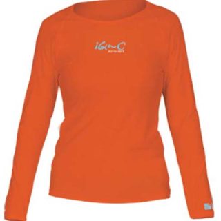 Polera color naranja para mujer manga larga con filtro solar UV upf 300+marca IQ